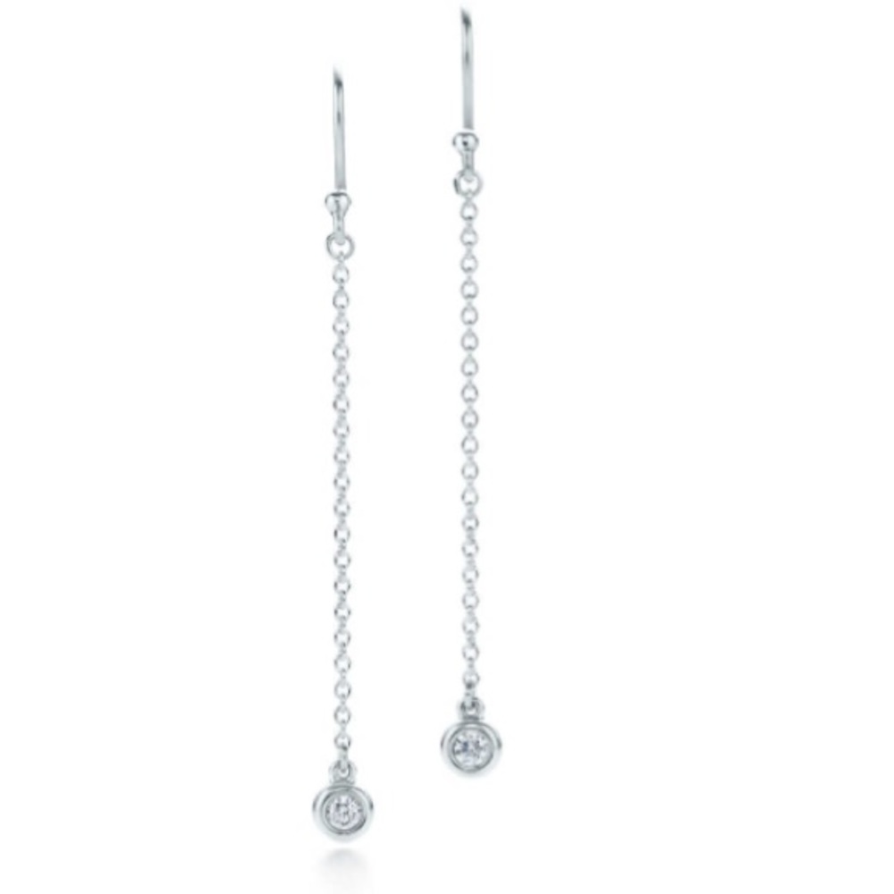 Tiffany silver and diamond drop earings